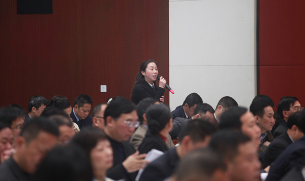 参会代表举手进行质询和询问.JPG